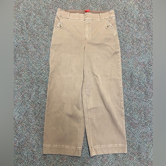 SPANX® Stretch Twill Cropped Pant Cedar Size Large - Picture 4 of 14